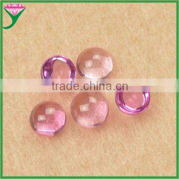 wholesale 1.25# pink lab created flat back cabochon red corundum ruby