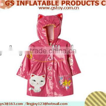 PVC girls raincoat EN71 approved