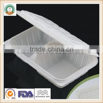 930ML PP Disposable Two Compartments Plastic Container SGS/FDA Appoval Microwave Oven safe
