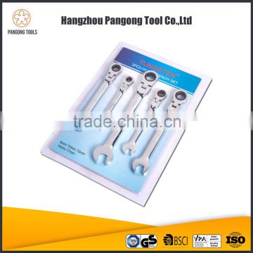 China Made Professional 6pcs flexible head tool set ratchet ring spanner