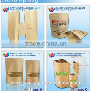 laminated plastic waterproof recycle stand up low cost paper bag