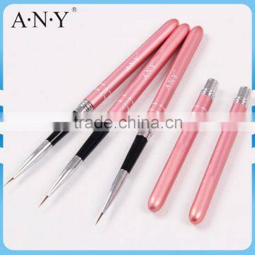 ANY Nail Art Cyrstal Extension Nails Detail Painting Pink Metal Handle Klinsky Liner Nail Art Brush Micropainting