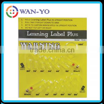 Leaning Label Plus- Tilt Indicator labels for industrial supply
