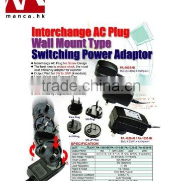 Manca. HK--20w Interchangeable AC Plug Switching Power Supplies