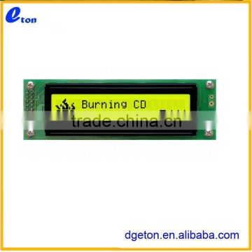 LCD CHARACTER DISPLAY 20X2 USB/TRANSMISSIVE YELLOY GREEN LED BACKLIGHT