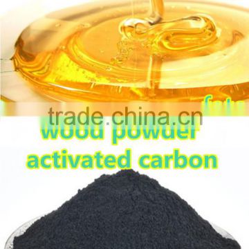 Powder wood charcoal for edible coconut oil extraction