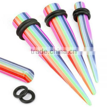 Colorful color uv acylic piercing ear taper gay piercing body jewelry