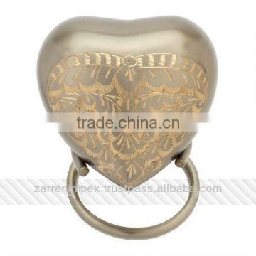 Pewter Engraved 3" Brass Heart Urn
