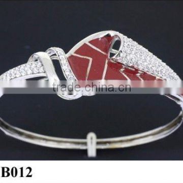 wholesale good quality 925 sterling silver enamel bangle QFB012