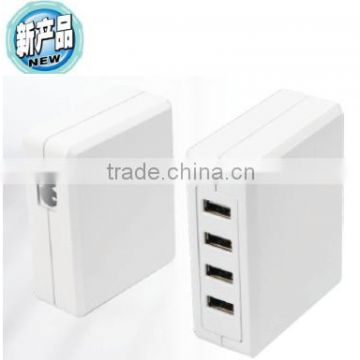 2015 New product 5v6.8a 4 usb charger with desk style for Ipad Iphone Mini player Mini Sound DPF etc