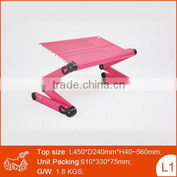 Portable and foldable recliner bed table for laptop in bed
