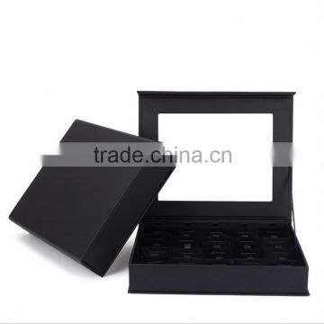 Chinese factories wholesale custom 24 slot jewelry box, high-grade leather black gift box