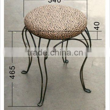 upholsterred steel leg footstool