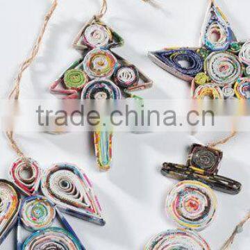 High quality best selling eco friendly Recycled paper hanging christmas decorations from vietnam