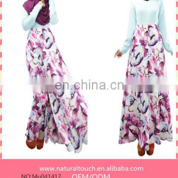 New Design Muslim Abaya Plus Size Islamic Malaysia Busana Kaftan Malaysia Turkish Women Dress(Mu041412)
