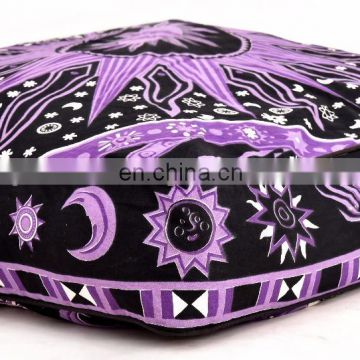 Indian Decorative Sun Moon Mandala Pet Bed Square Cotton Pillow Sham Dog Bed Cover