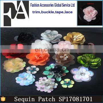 Fashion Beaded Sequin Flower Applique Patches for Dress
