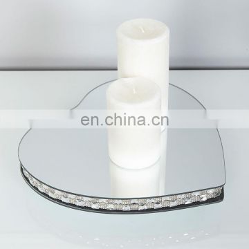 High quality mirror candle plate bevel mirrors candle holder for home decor