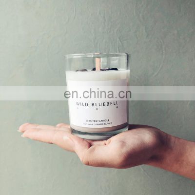 ENO Low MOQ labels custom fragrance crystal stone candle Wholesale 100%  handmade soybean wax scented crystal candles