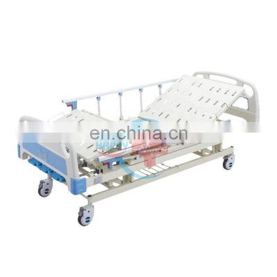 HC-M005 Hot Sale Comfortable Patient Adjustable Three Cranks ABS Mechanical Hospital Bed /nursing bed/medical bed