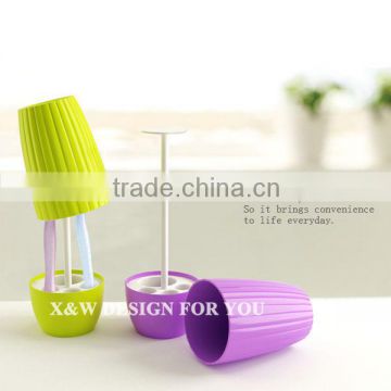 New Eco-friendly Novel Potted Plant Plastic Toothbrush Holder/Bathroom Accessories/Christmas/Valentine Gift