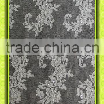 Embroiedered Jaquared lace fabric CJ076CB