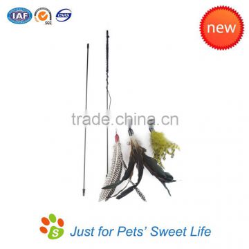 Springy Feather Teaser Wand Cat Toy