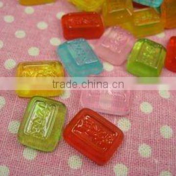 Hot sale flat back resin candy cabochon for jewelry or phone decoration