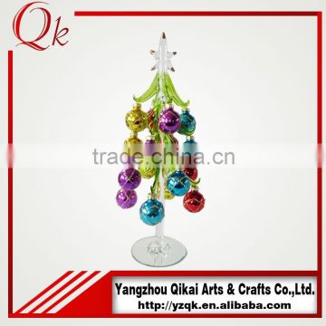 Nice looking glass christmas tree with colorful pendants