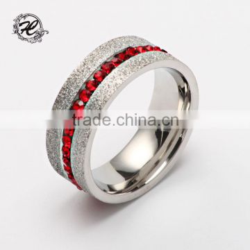Titanium 316l stainless steel engagement rings with stones brushed stainless steel Wedding ring                        
                                                Quality Choice