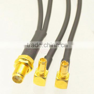 Factory Price 35cm Length Cable , Waterproof MMCX To SMA Cable , Coaxial Waterproof Pigtail Cable