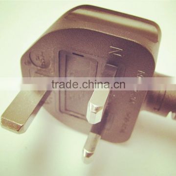 Singapore standard 3pin 3-13A/ 250V PVC non-rewireable electrical plug
