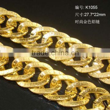 Hot selling fashion custom metal chain with brass/shining gold chain