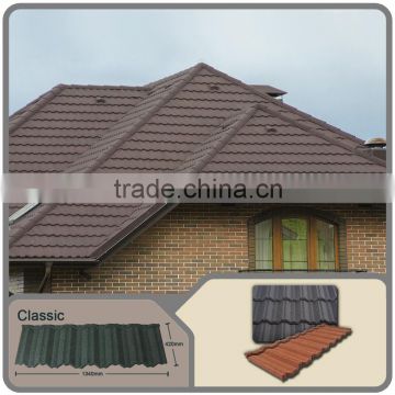 Classic type cheap colorful modern stone coated metal roofing tiles/classical stone coated roof tiles/sand metal roofing panel
