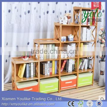 Fashion bamboo display shelf bamboo Bookcase Shelf