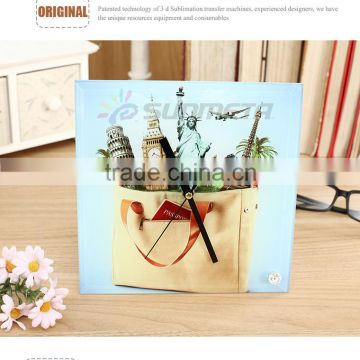 Sunmeta luxury 200*200*5mm sublimation glass photo with clock (BL-26)