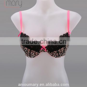Ladies Sexy Breathable Push Up Leopard Printed Bra
