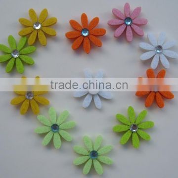 Felt craft flower with acrylic ornament fridge magnet ,flower sticker for promotion decorative DIY in home