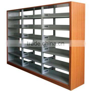wooden color new model metal bookshelf 2014 library bookshelf