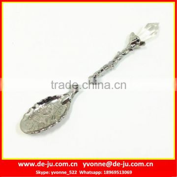 Plastic Diamond Small Coffee Silver Metal Spoon