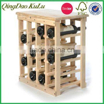 eco friendly natural wood unfinished wooden wine rack