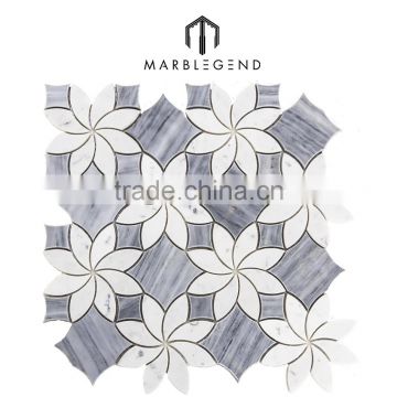 Water jet marble flower mosaic tile