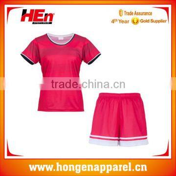 Latest custom logo tennis wear red sunny design /China Tennis Uniform