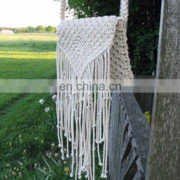 New macrame bag Woven eco cotton rope macrame purse Macrame shoulder bag White cream color macrame crossbody