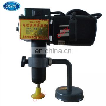 Engine valve grinder for valve stem refacer