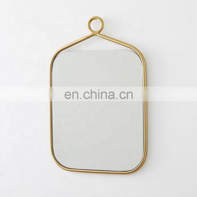 2021 Modern Luxury Oversized Hotel Bathroom Mirrors Decorative Antique Gold Metal Wall Mirror On Sale