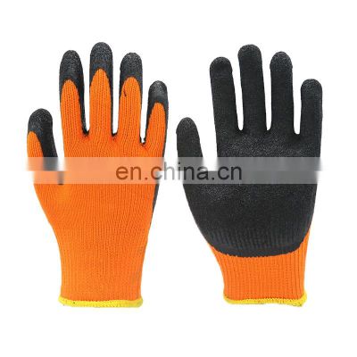 Liquid-Proof Double-Coated/Dipped Natural Latex Rubber Work Gloves 13-Gauge Seamless Nylon, Large glove