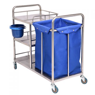 Medical Hospital Furniture dressing dirty solid linen laundry trolley Portable Dressing Trolley