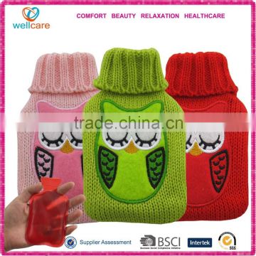 Cute hot pack with owl knitted cover n gift pvc box