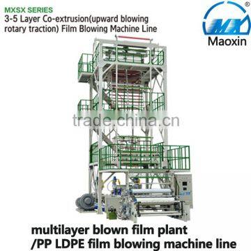 multilayer blown film plant/PP LDPE film blowing machine line